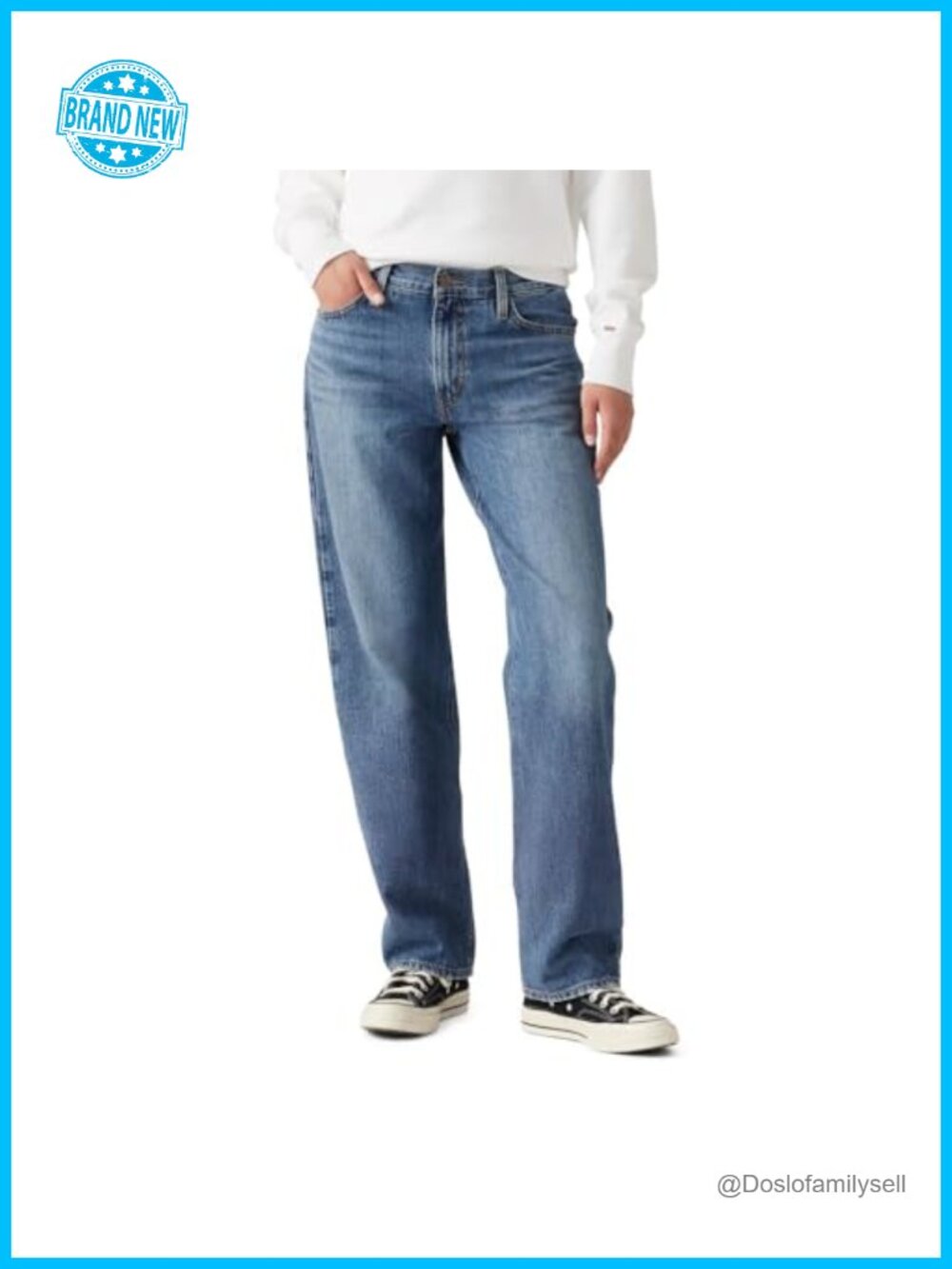 Levi's 94 Baggy Jeans Mid Rise Straight Leg Loose Fit Denim